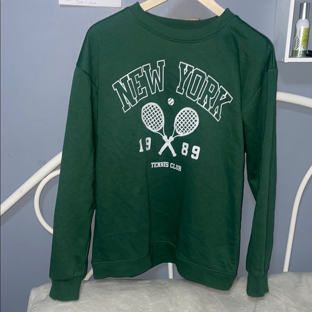 Green New York Tennis Club Crewneck Sweater
